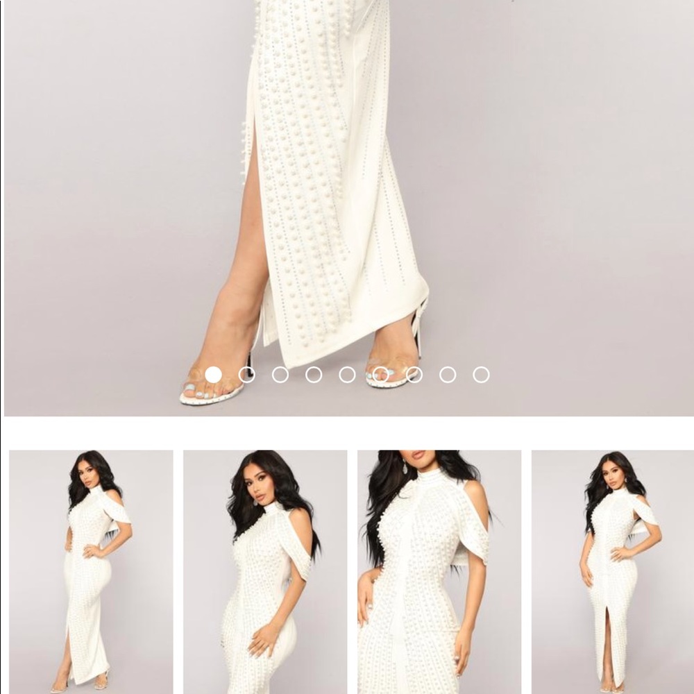 White Dress with Pearls